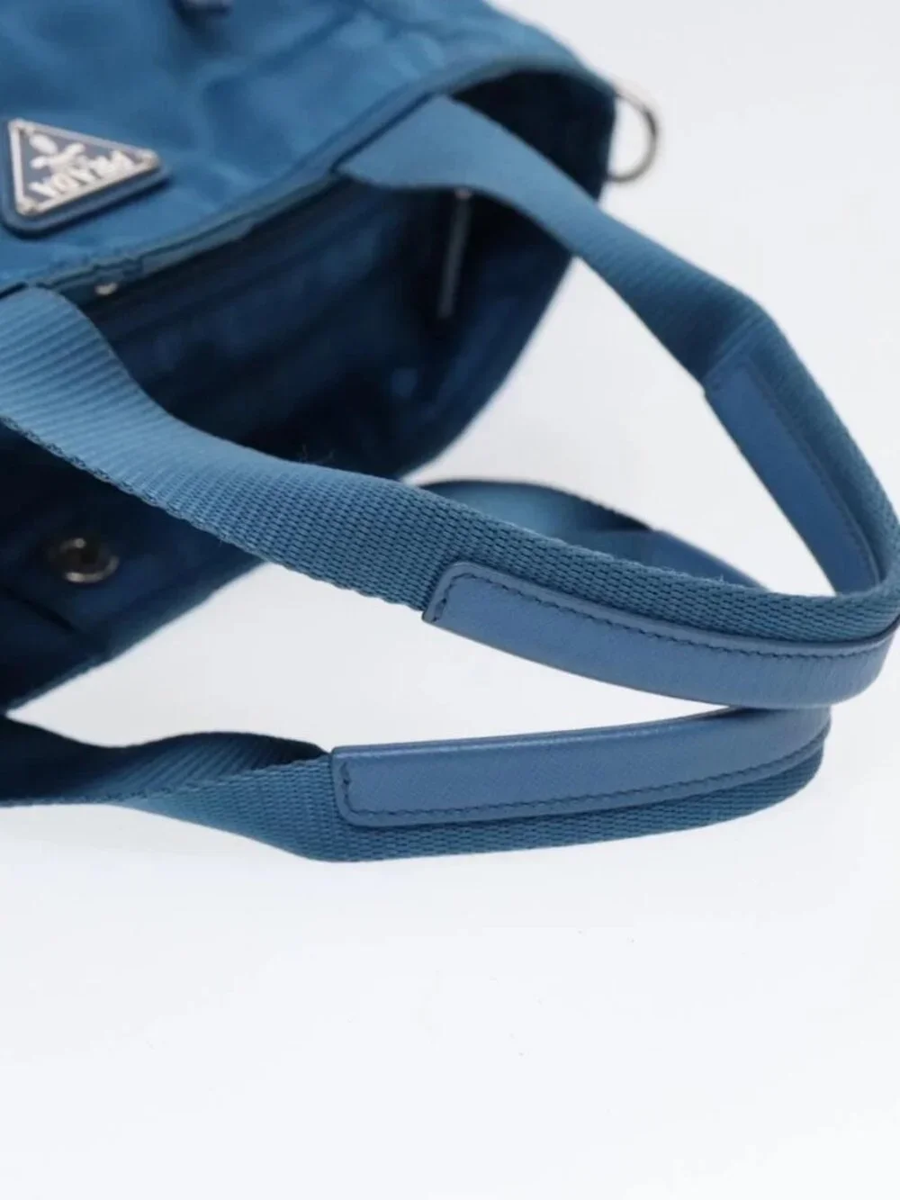 PRADA Shoulder Bag Nylon 2way Blue Silver - Picture 8 of 16